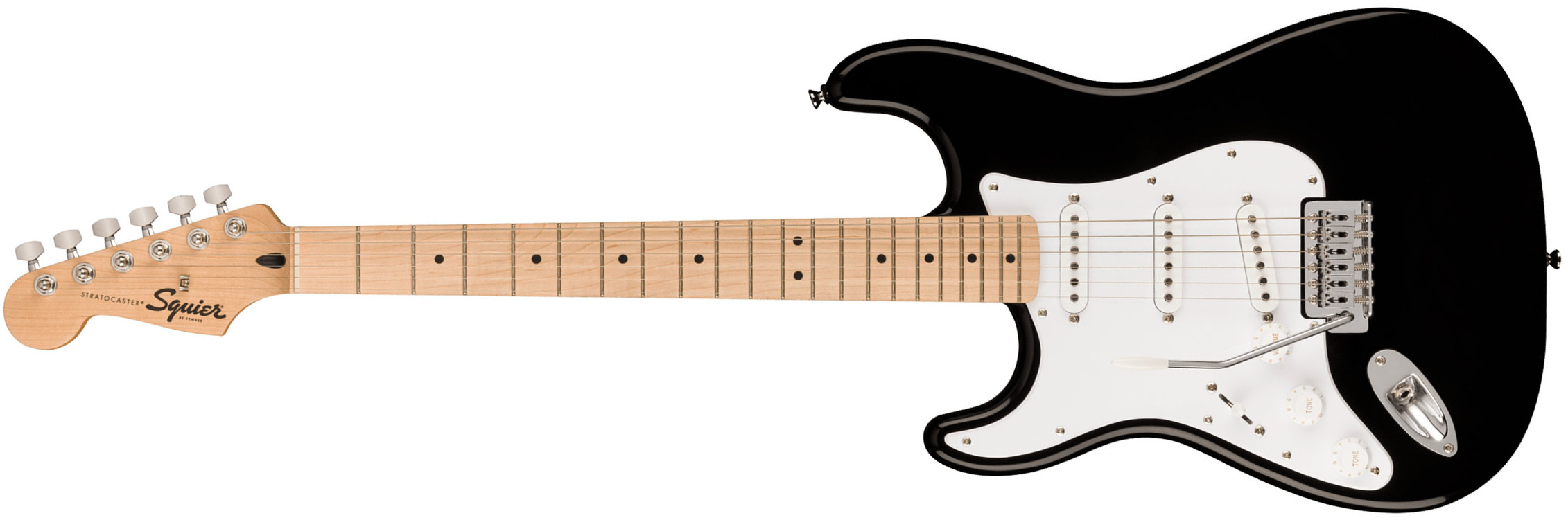 Squier Strat Sonic Lh Gaucher 3s Trem Mn - Black - Guitare Électrique Gaucher - Main picture