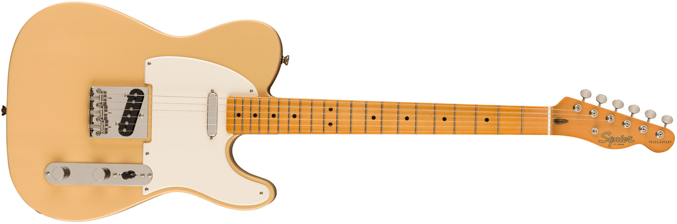 Squier Tele '50s Parchment Pickguard Classic Vibe Fsr 2s Ht Mn - Vintage Blonde - Guitare Électrique Forme Tel - Main picture