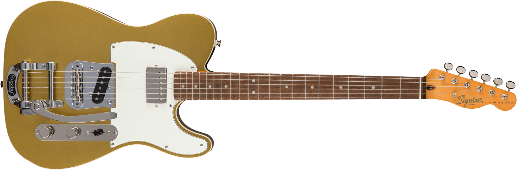 Squier Tele Custom Bigsby Classic Vibe Sh Trem Lau - Aztec Gold - Guitare Électrique Forme Tel - Main picture