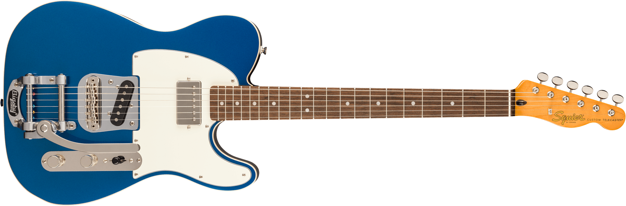 Squier Tele Custom Bigsby Classic Vibe Sh Trem Lau - Lake Placid Blue - Guitare Électrique Forme Tel - Main picture