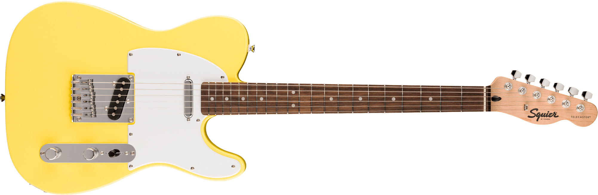 Squier Tele Sonic 2s Ht Lau - Canary Yellow - Guitare Électrique Forme Tel - Main picture