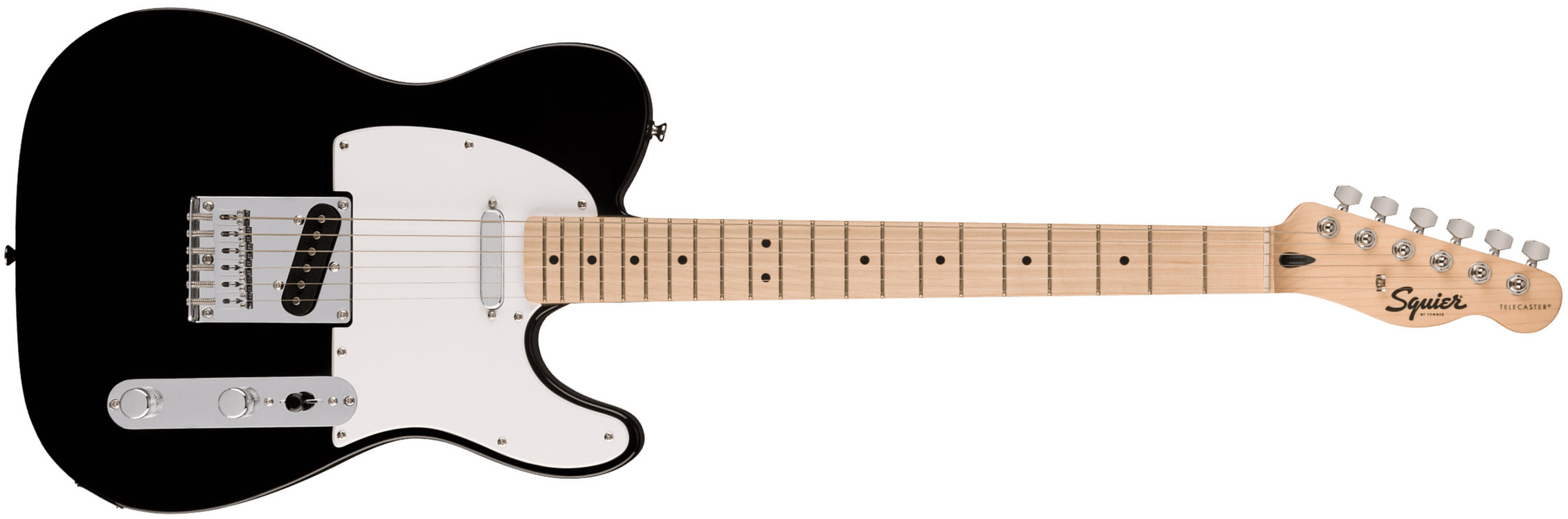 Squier Tele Sonic 2s Ht Mn - Black - Guitare Électrique Forme Tel - Main picture