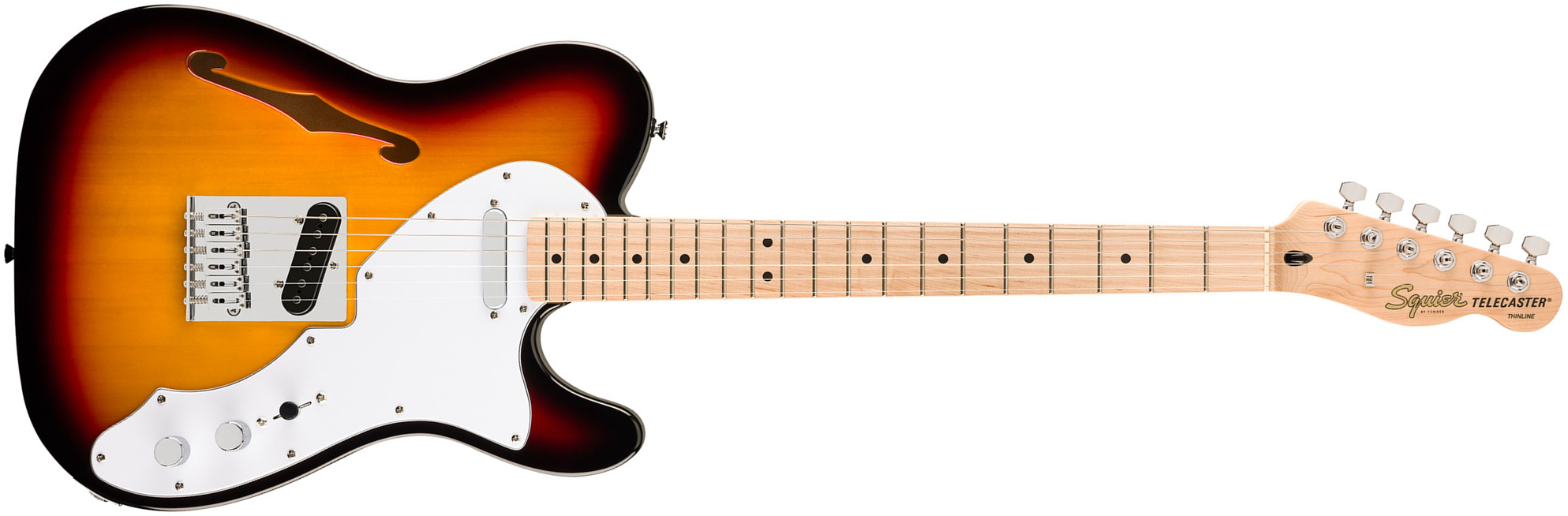 Squier Tele Thinline Affinity 2s Ht Mn - 3-color Sunburst - Guitare Électrique 1/2 Caisse - Main picture