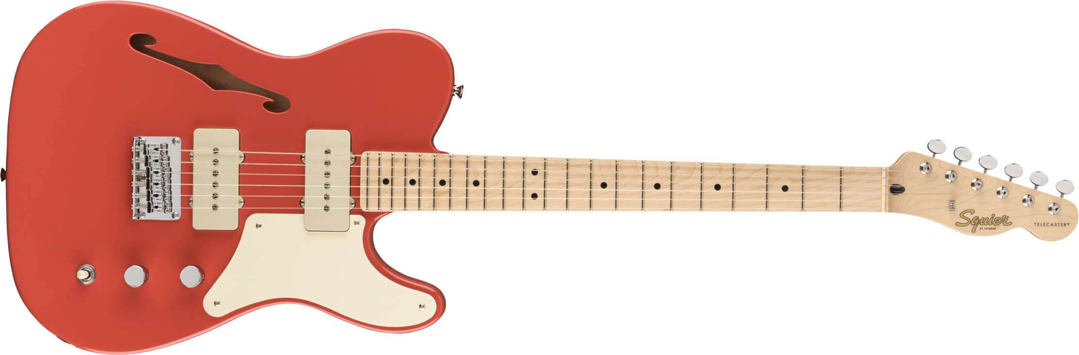 Squier Tele Thinline Cabronita Paranormal Ss Ht Mn - Fiesta Red - Guitare Électrique 1/2 Caisse - Main picture