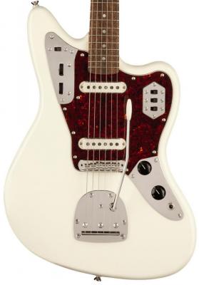 Guitare électrique solid body Squier FSR Classic Vibe '60s Jaguar (LAU) - Olympic white with matching headstock