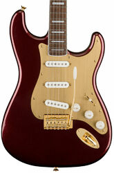 Guitare électrique forme str Squier 40th Anniversary Stratocaster Gold Edition - Ruby red metallic