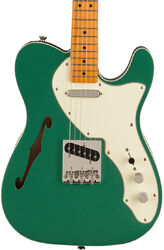 Guitare électrique forme tel Squier FSR Classic Vibe '60s Telecaster Thinline, Parchment Pickguard - Sherwood green