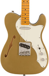 Guitare électrique forme tel Squier FSR Classic Vibe '60s Telecaster Thinline, Parchment Pickguard - Aztec gold