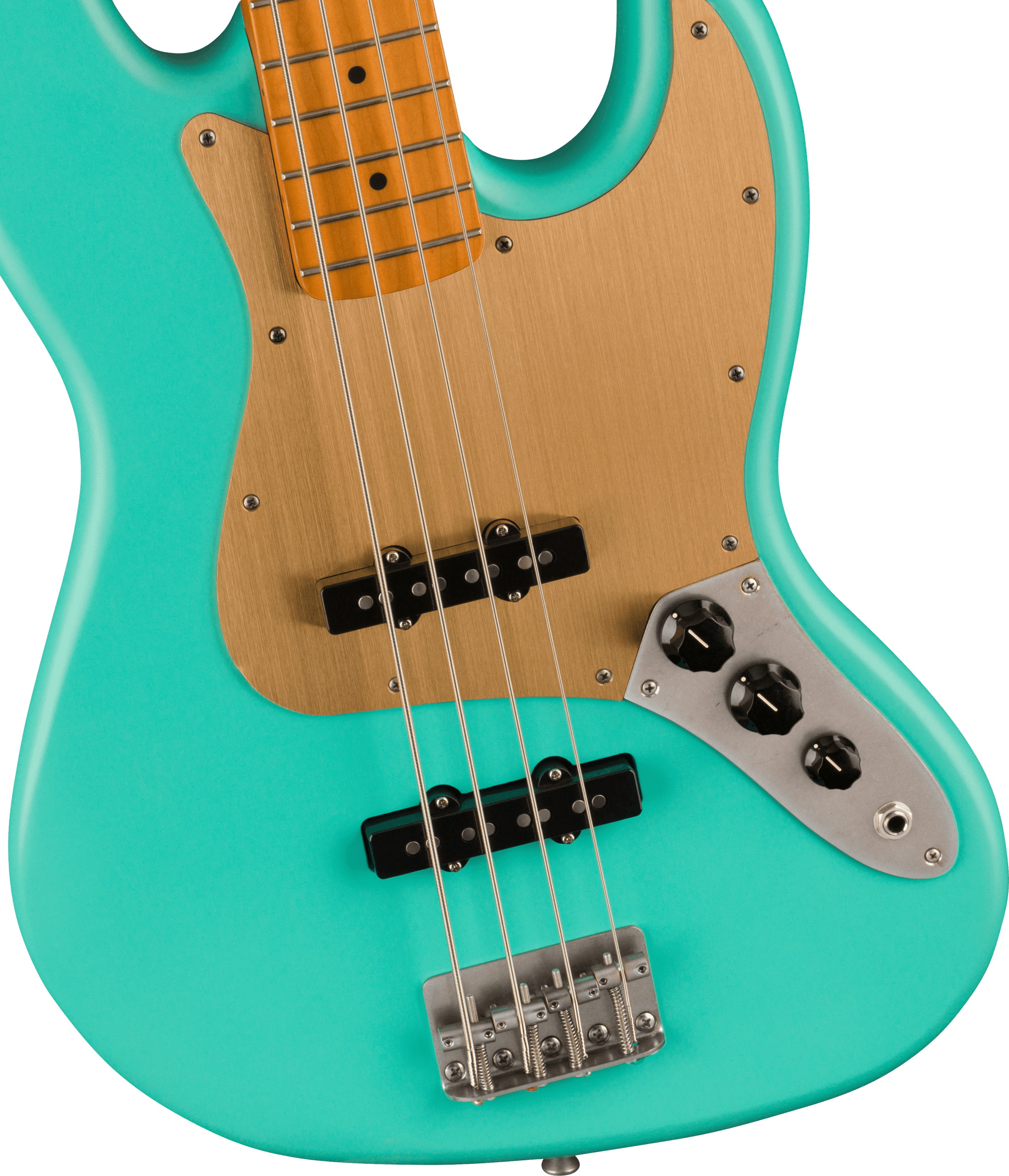 Squier Jazz Bass 40th Anniversary Gold Edition Mn - Satin Seafoam Green - Basse Électrique Solid Body - Variation 2