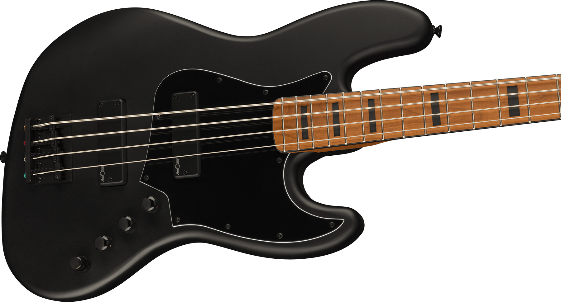 Squier Jazz Bass Contemporary Active Hh Black Pickguard Fsr Mn - Flat Black - Basse Électrique Solid Body - Variation 2