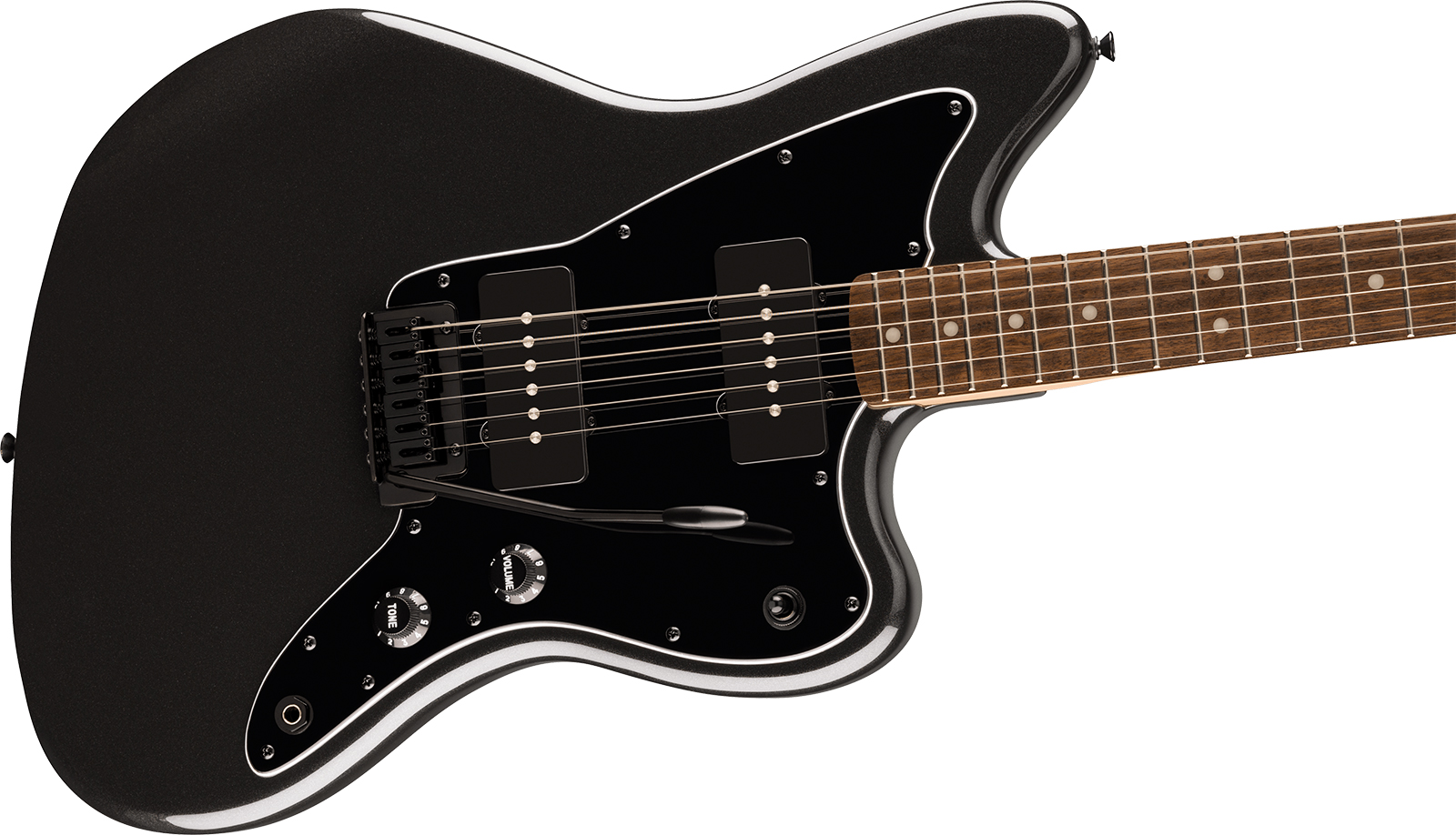 Squier Jazzmaster Affinity Fsr Ltd 2s Trem Lau - Metallic Black - Guitare Électrique RÉtro Rock - Variation 2