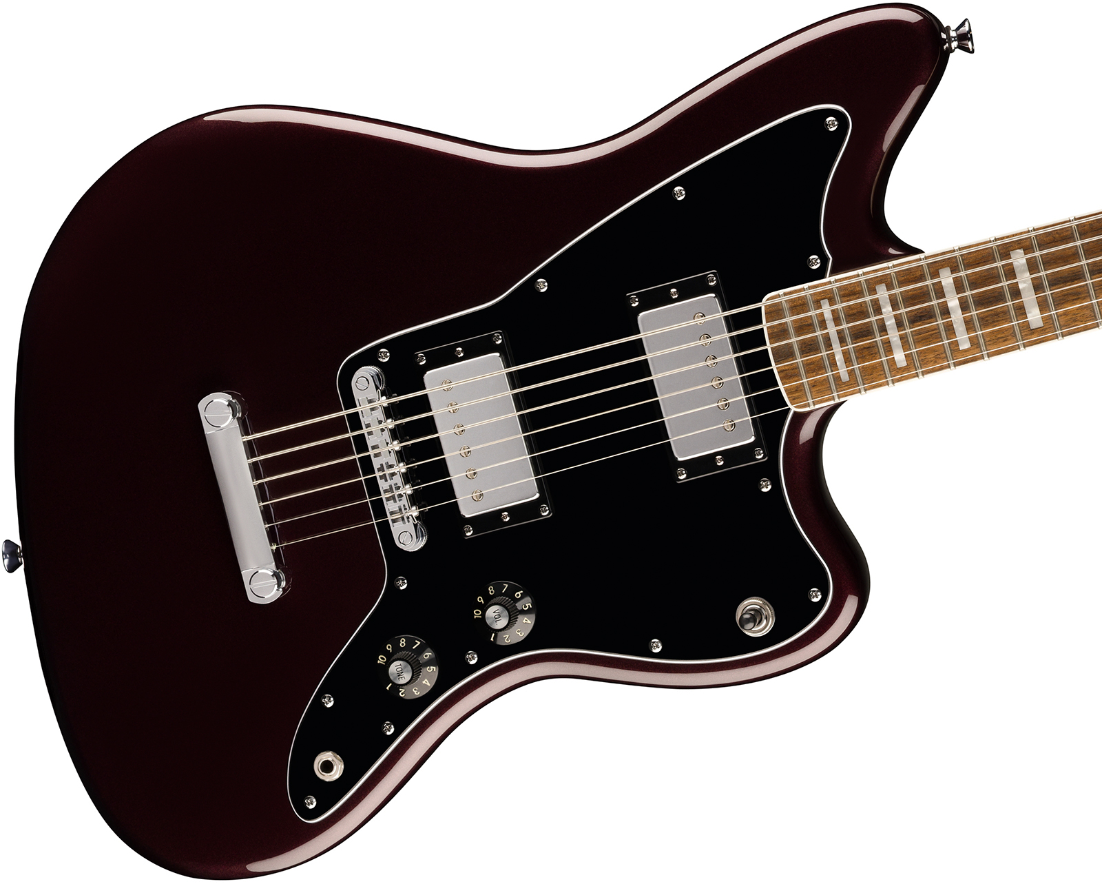Squier Jazzmaster Baritone Hh Paranormal 2h Ht Lau - Oxblood - Guitare Électrique RÉtro Rock - Variation 2