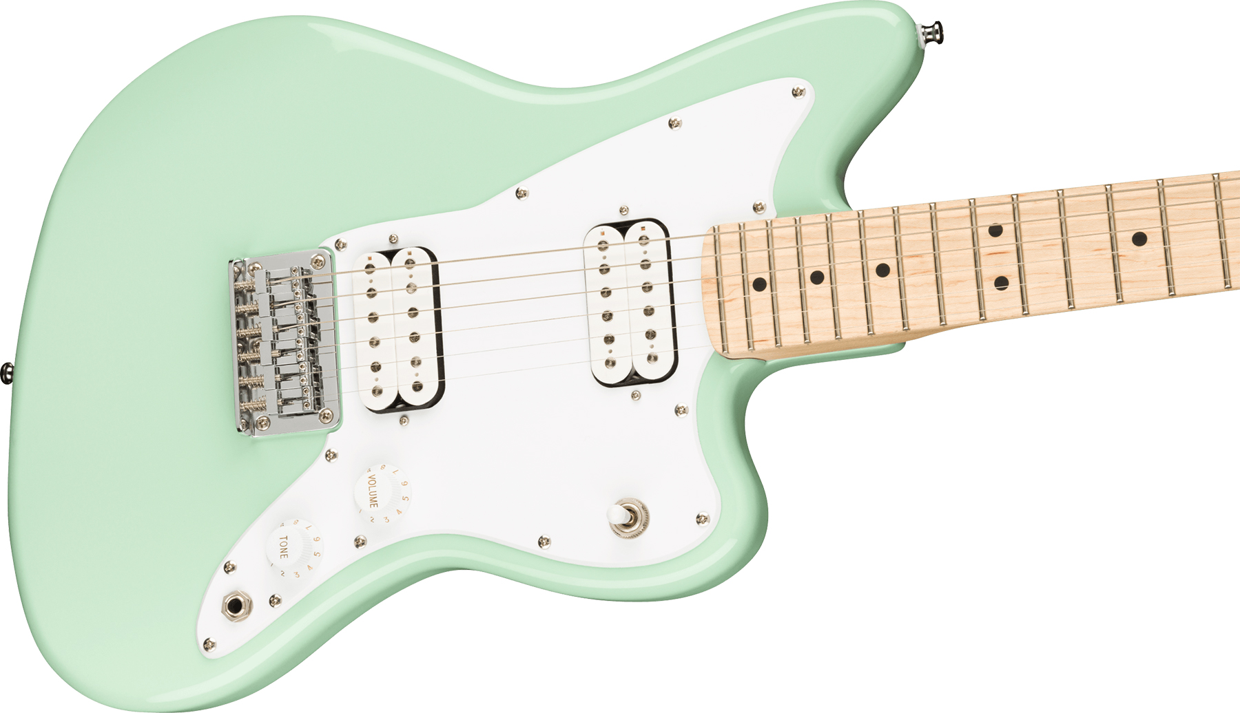 Squier Mini Jazzmaster Bullet Hh Ht Mn - Surf Green - Guitare Électrique Enfant - Variation 2