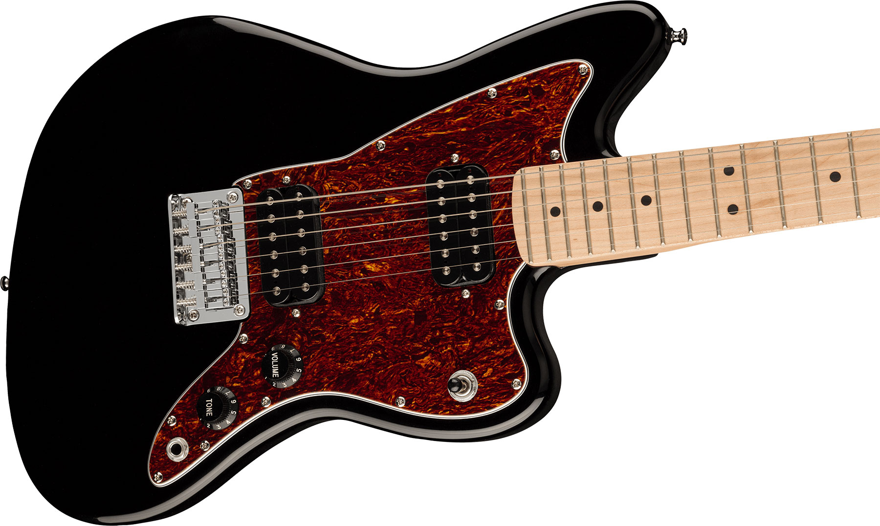 Squier Mini Jazzmaster Bullet Ltd Hh Ht Mn - Black - Guitare Électrique Enfant - Variation 2