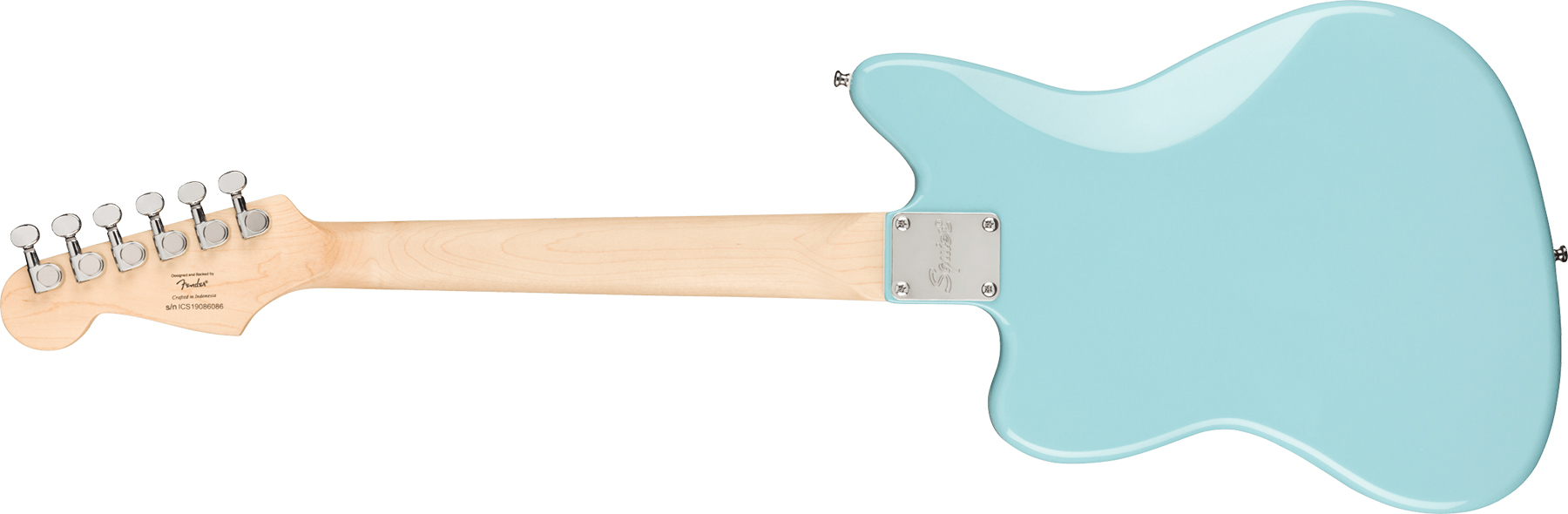 Squier Mini Jazzmaster Bullet Hh Ht Mn - Daphne Blue - Guitare Électrique Enfant - Variation 1