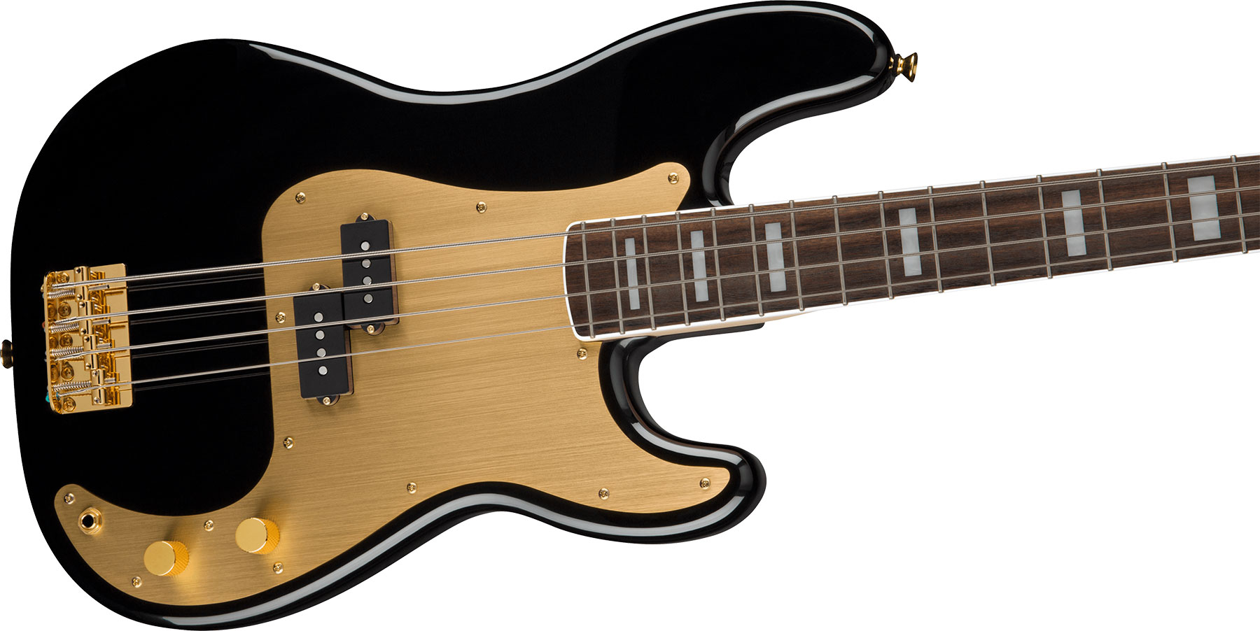 Squier Precision Bass 40th Anniversary Gold Edition Lau - Black - Basse Électrique Solid Body - Variation 2