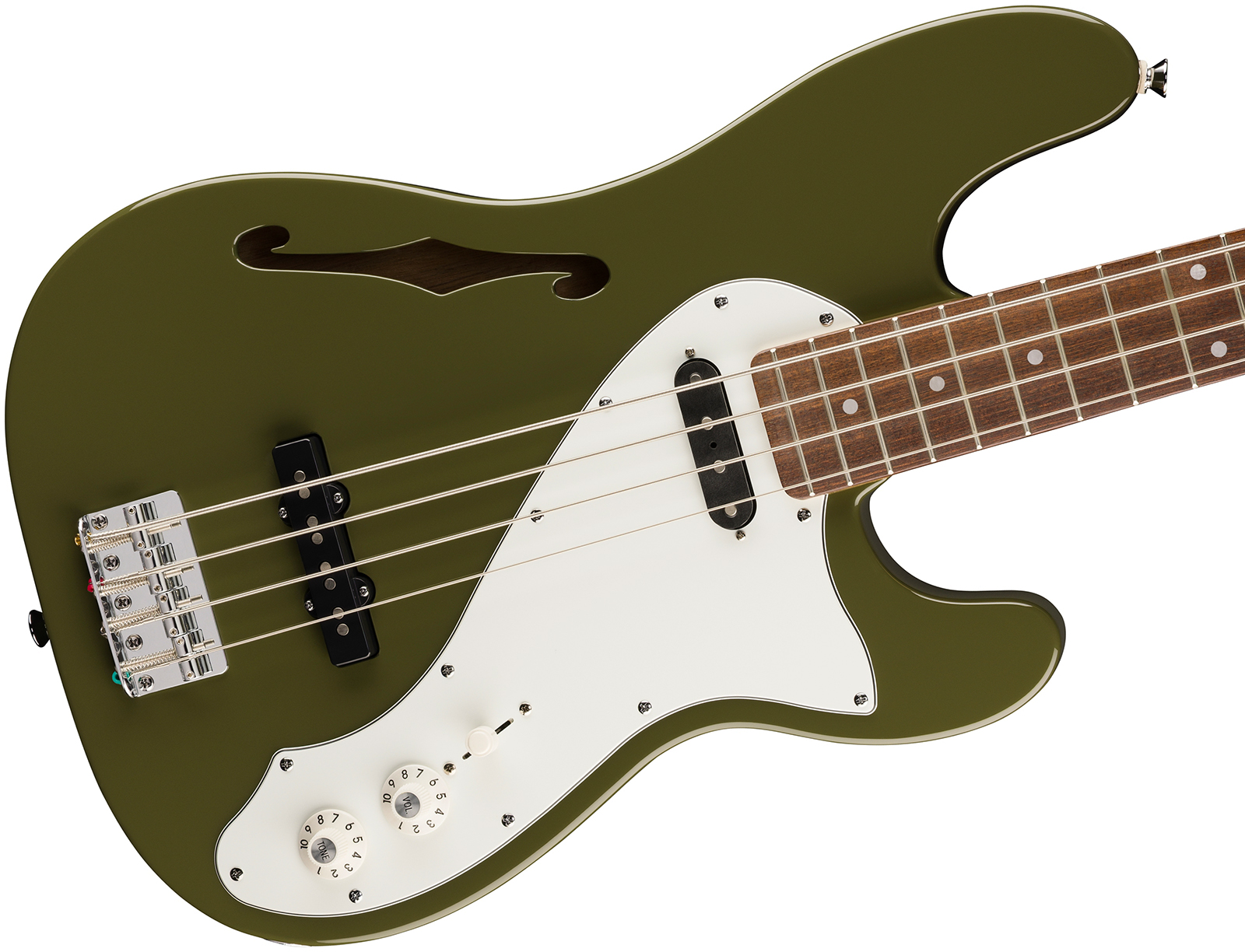 Squier Precision Bass Thinline Sj Paranormal Lau - Olive - Basse Électrique Solid Body - Variation 2