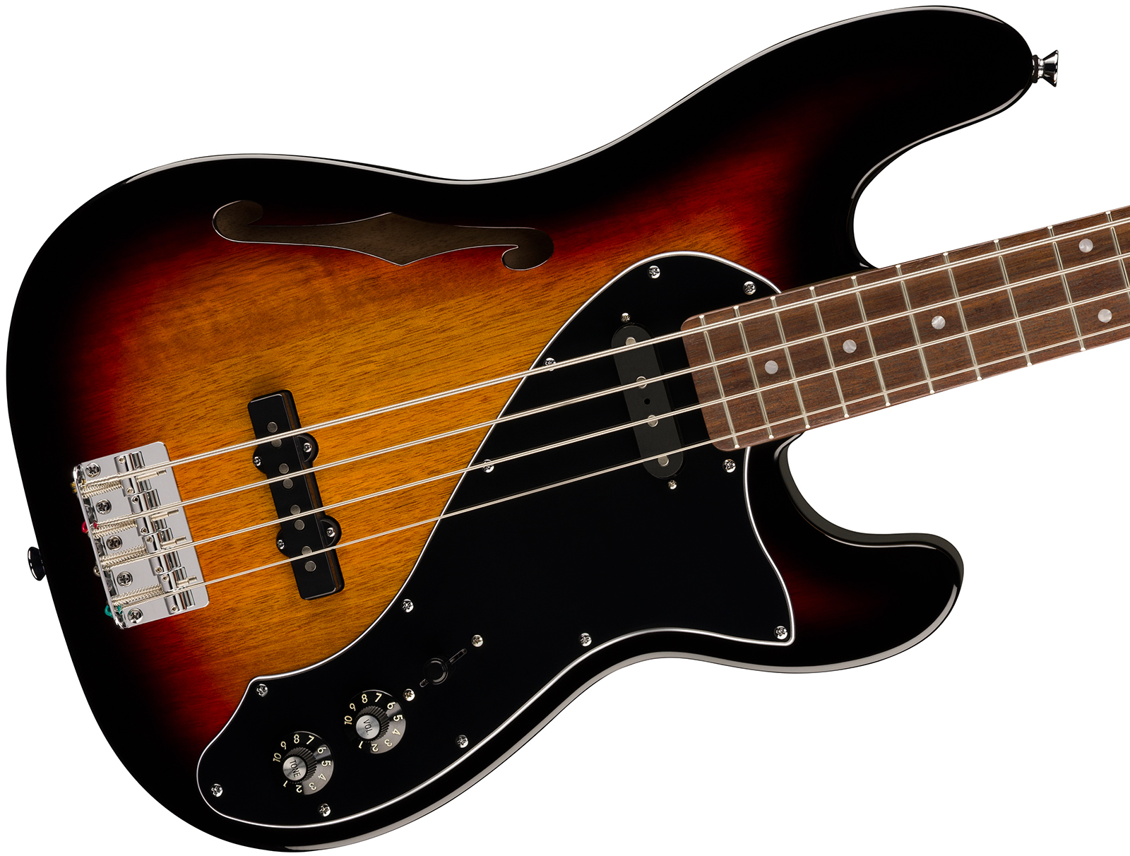 Squier Precision Bass Thinline Sj Paranormal Lau - 3-color Sunburst - Basse Électrique Solid Body - Variation 2