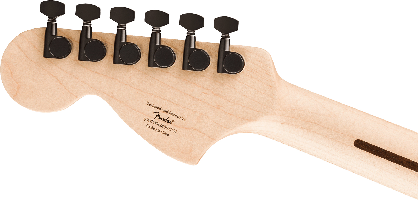 Squier Strat Hss Affinity Fsr Ltd Trem Lau - Metallic Black Matching Headstock - Guitare Électrique Forme Str - Variation 4