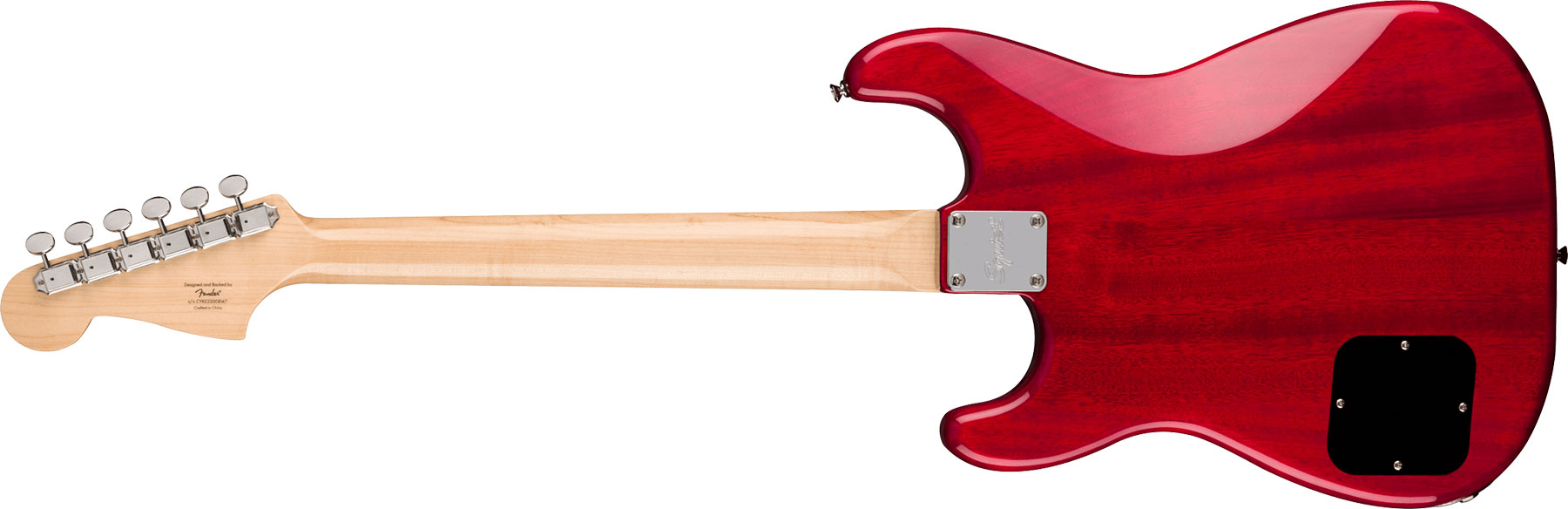 Squier Strat-o-sonic Paranormal 2s P90 Ht Lau - Crimson Red Transparent - Guitare Électrique Forme Str - Variation 1