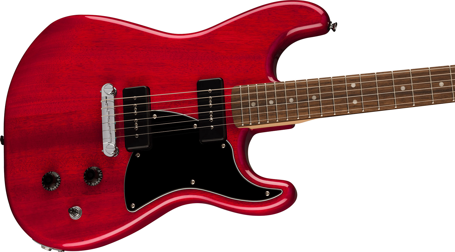 Squier Strat-o-sonic Paranormal 2s P90 Ht Lau - Crimson Red Transparent - Guitare Électrique Forme Str - Variation 2
