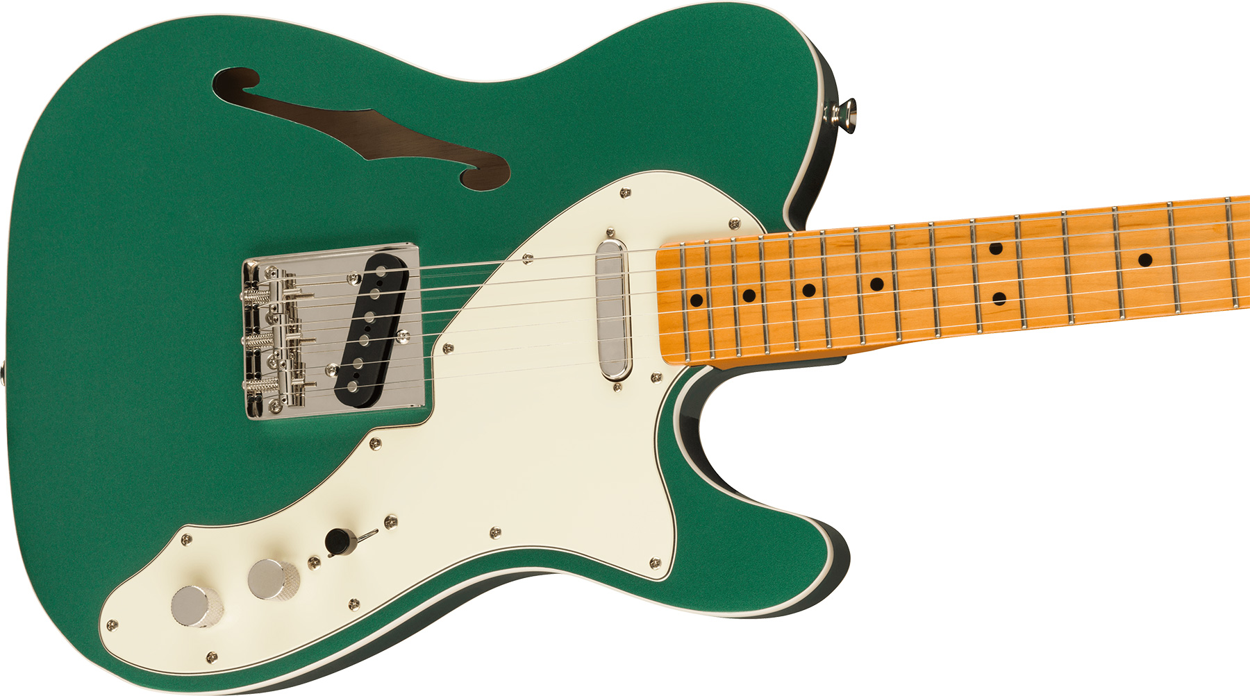 Squier Tele '60s Thinline Parchment Pickguard Classic Vibe Fsr 2s Ht Mn - Sherwood Green - Guitare Électrique Forme Tel - Variation 1