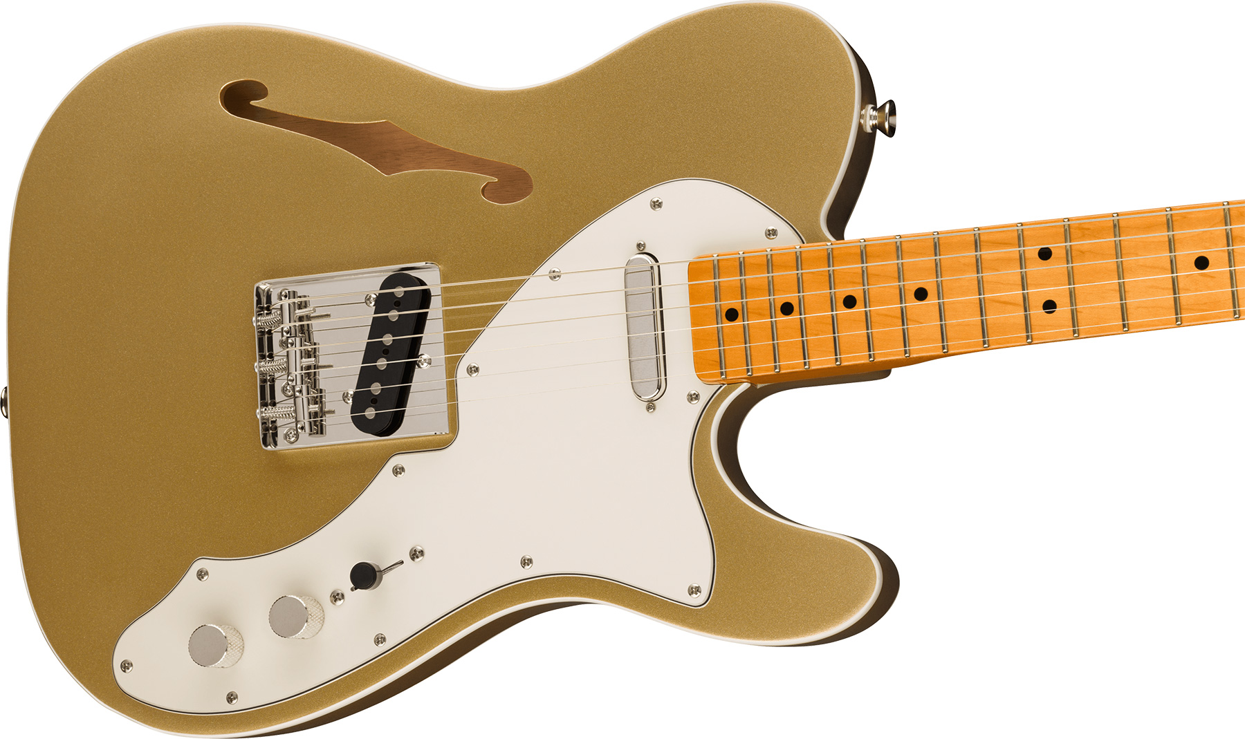 Squier Tele '60s Thinline Parchment Pickguard Classic Vibe Fsr 2s Ht Mn - Aztec Gold - Guitare Électrique Forme Tel - Variation 2