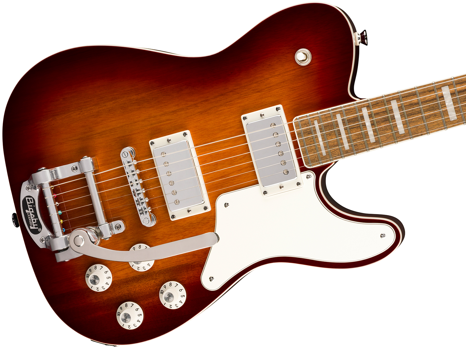 Squier Tele Deluxe Troublemaker Bigsby Paranormal 2h Trem Lau - Honey Sunburst - Guitare Électrique Forme Tel - Variation 2