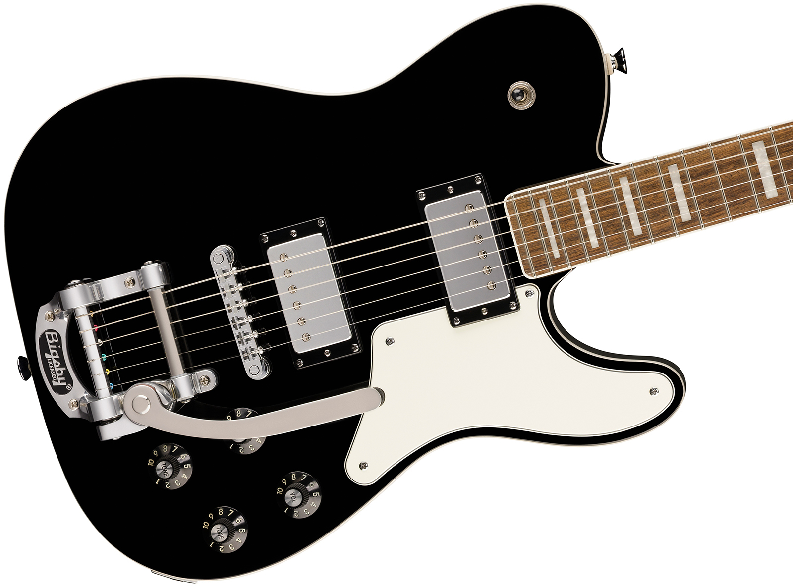 Squier Tele Deluxe Troublemaker Bigsby Paranormal Paranormal 2h Trem Lau - Black - Guitare Électrique Forme Tel - Variation 2