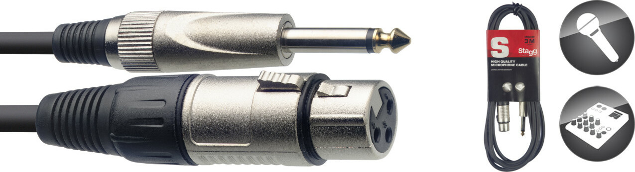 Stagg Smc3xp Xlr Femelle Vers Jack Male 3m - CÂble - Main picture