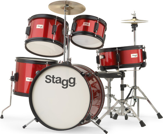 Stagg Tim Jr 5/16 Rd - 5 FÛts - Wine Red - Batterie Acoustique Junior - Main picture