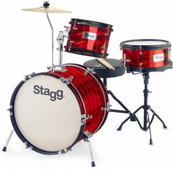 Batterie acoustique junior Stagg Batterie Junior 3/16B + Hardware - 3 fûts - Rouge