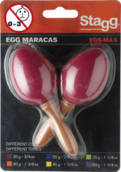 Percussions à secouer Stagg EGG-MA S/RD Paire De Maracas Oeufs En Plastique Rouge