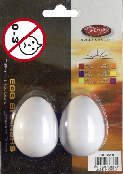 Stagg Egg-2 Wh Paire De Egg Shakers En Plastique White - Percussions À Secouer - Variation 1
