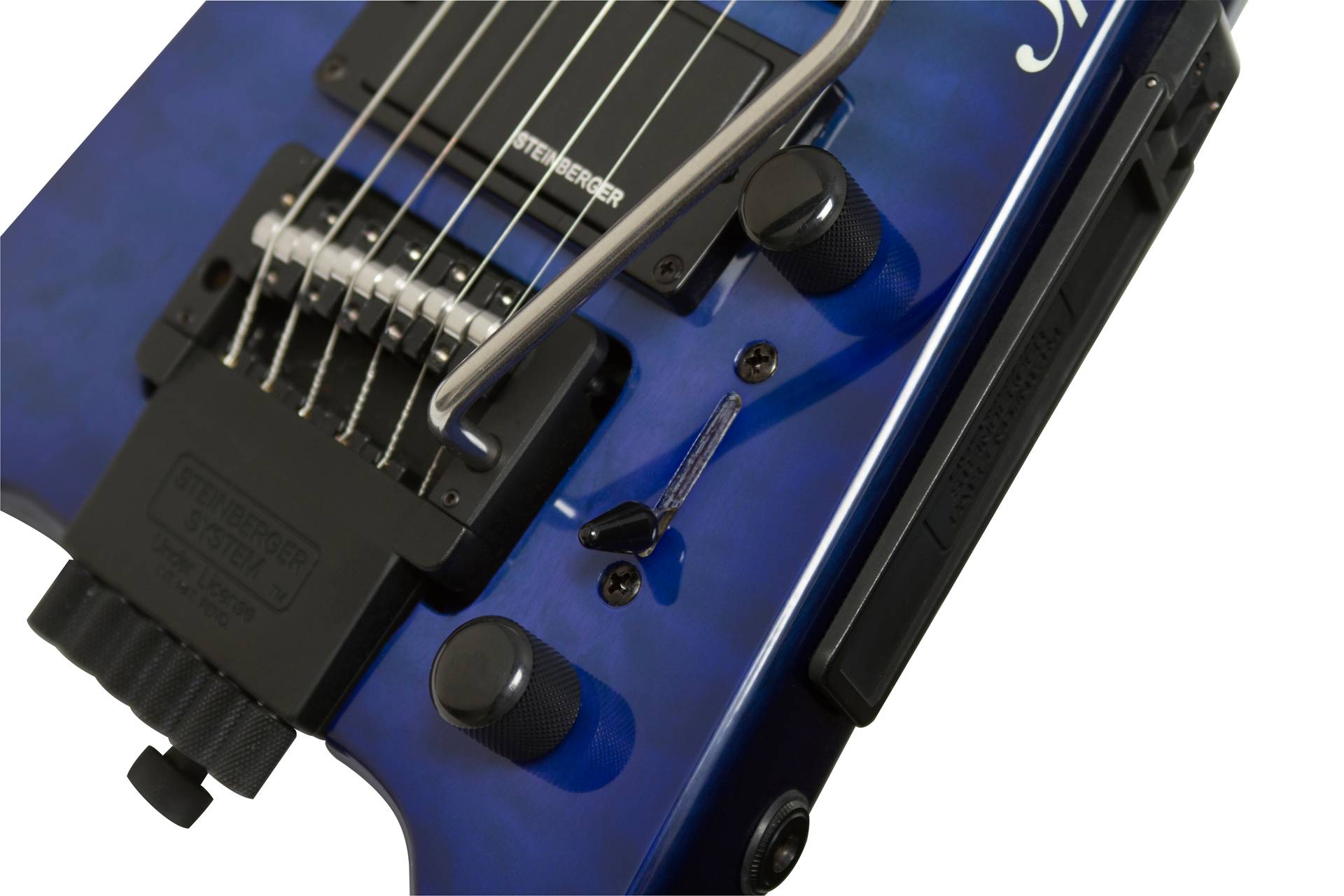 Steinberger Gt-pro Deluxe Quilt Top Outfit Hsh Trem Rw +housse - Trans Blue - Guitare Électrique Voyage - Variation 1