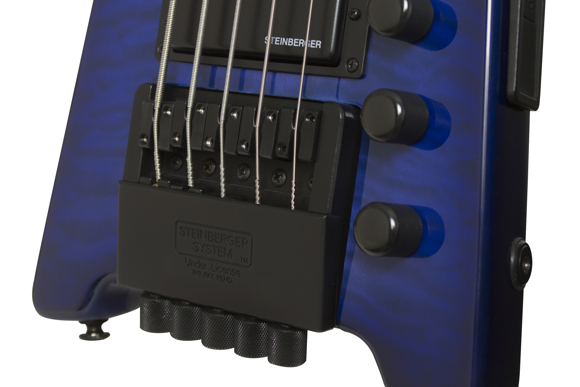 Steinberger Xt-25 Quilt Top Standard Bass Outfit Hh Rw +housse - Trans Blue - Basse Électrique Voyage - Variation 2