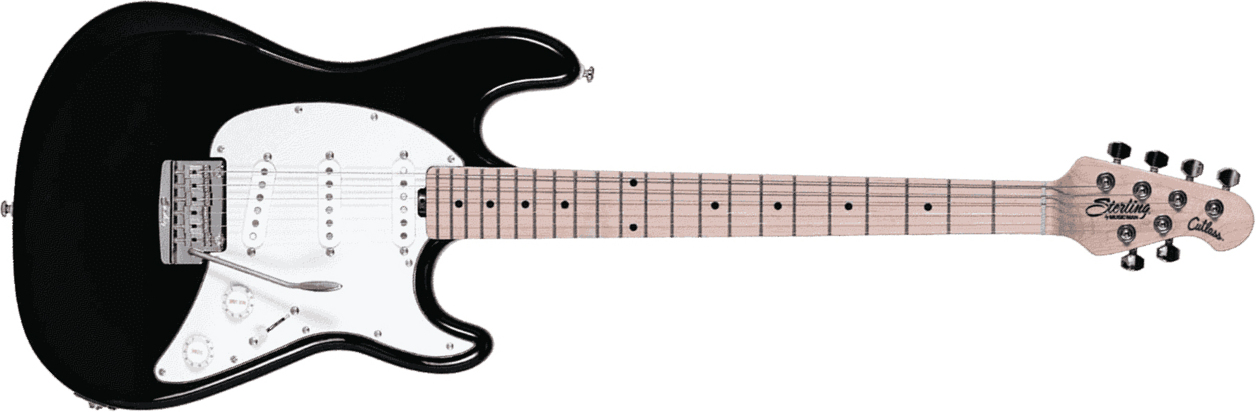 Sterling By Musicman Cutlass Ct50sss Trem Mn - Black - Guitare Électrique RÉtro Rock - Main picture