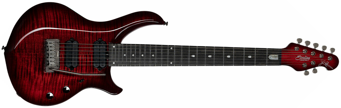 Sterling By Musicman John Petrucci Majesty Maj270xfm Signature 7c 2h Dimarzio Trem Eb - Royal Red - Guitare Électrique 7 Cordes - Main picture