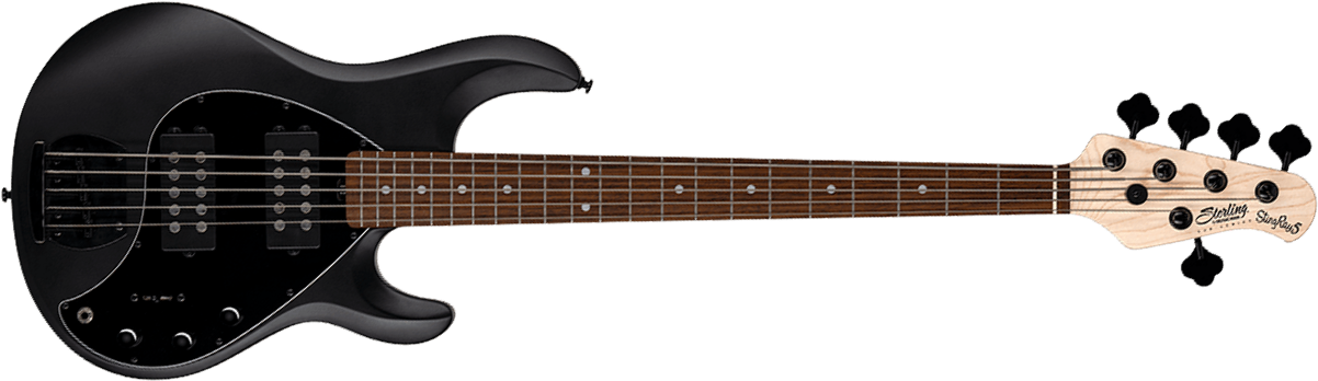 Sterling By Musicman Stingray Ray5hh 5c Active Jat - Stealth Black - Basse Électrique Solid Body - Main picture