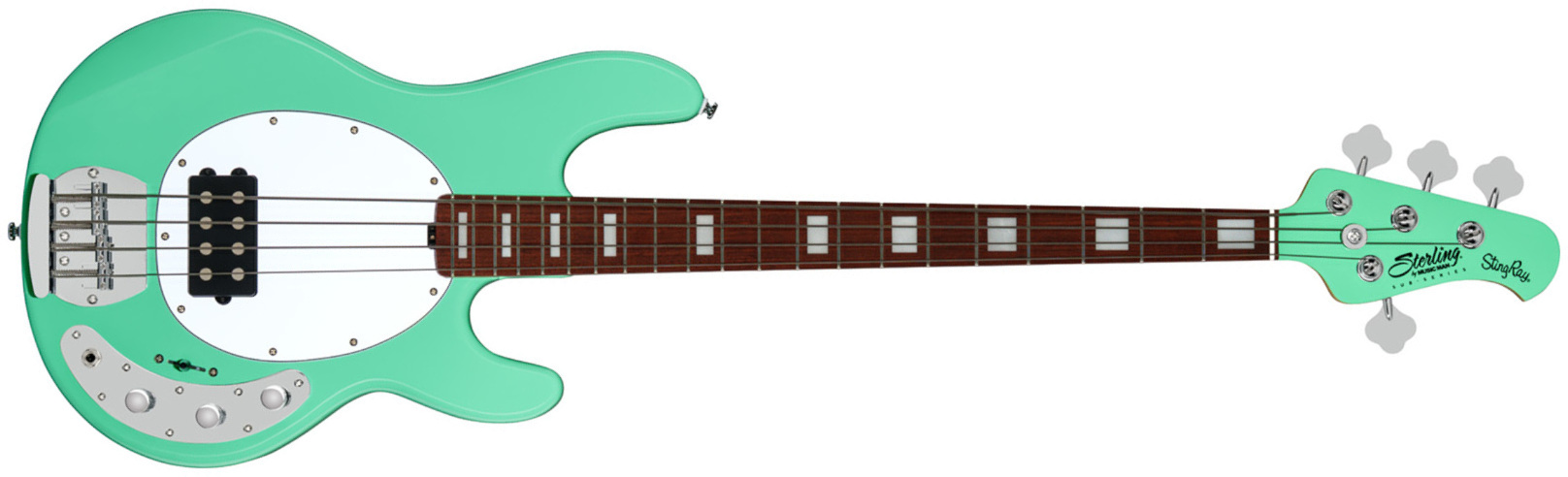 Sterling By Musicman Stingray4 Sub Series 1h Jat - Seafoam Green - Basse Électrique Solid Body - Main picture