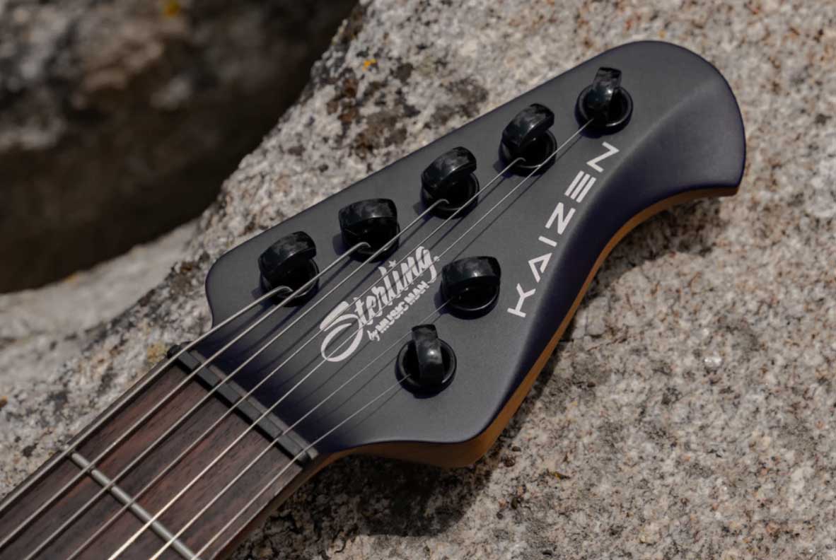 Sterling By Musicman Tosin Abasi Kaizen 7c Signature 2h Trem Rw - Stealth Black - Guitare Électrique Signature - Variation 2