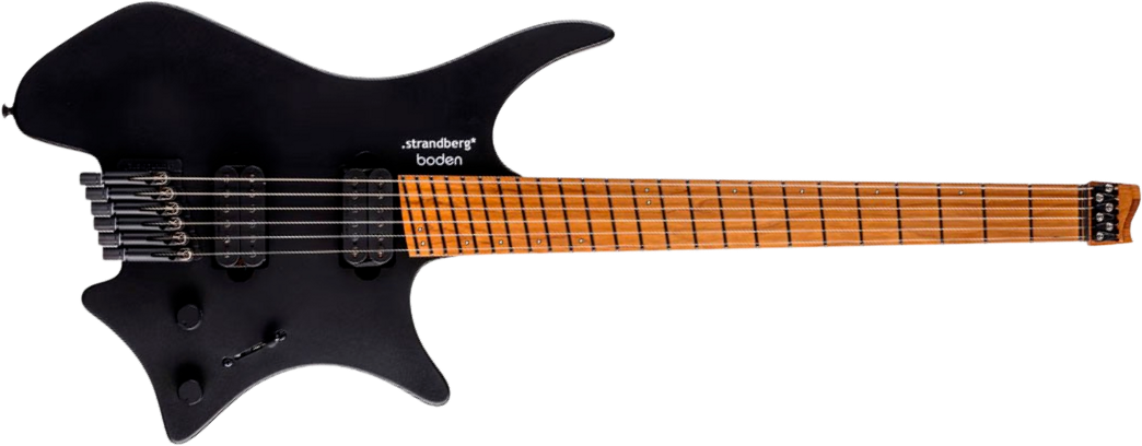 Strandberg Boden Standard N2.6 6c Multiscale 2h Seymour Duncan Ht Mn - Black Satin Metallic - Guitare Électrique Multi-scale - Main picture