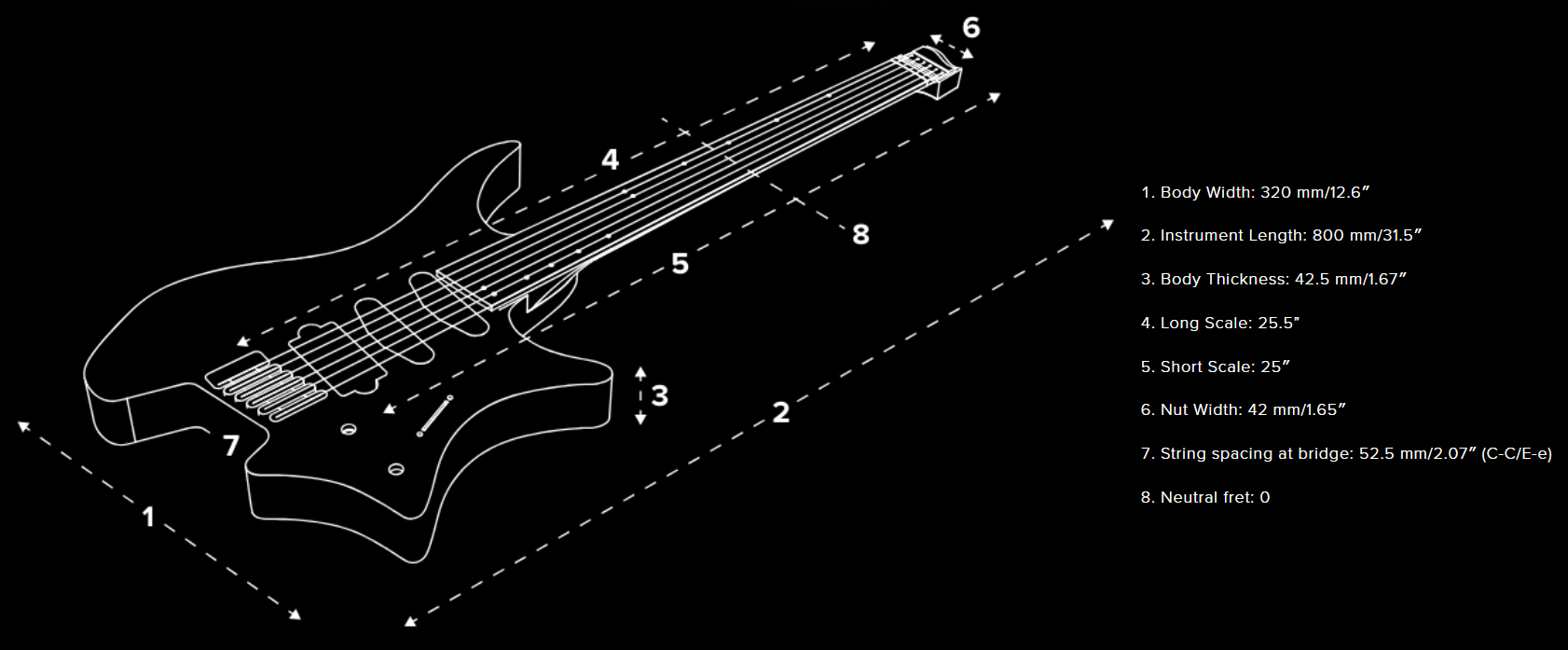 Strandberg Plini Edition Salen Nx6 Multiscale Hs Trem Ebo - Black Granite Satin - Guitare Électrique Multi-scale - Variation 5