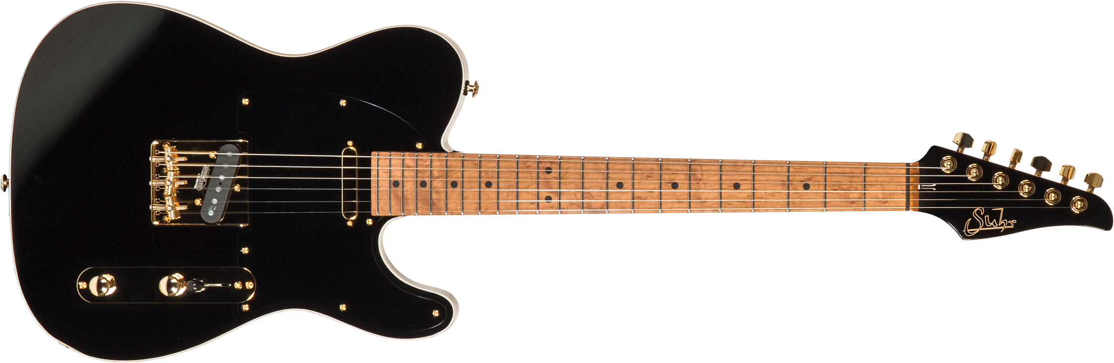 Suhr Mateus Asato Classic 01-sig-0030 Signature 2s  Ht Mn #67809 - Black - Guitare Électrique Forme Tel - Main picture