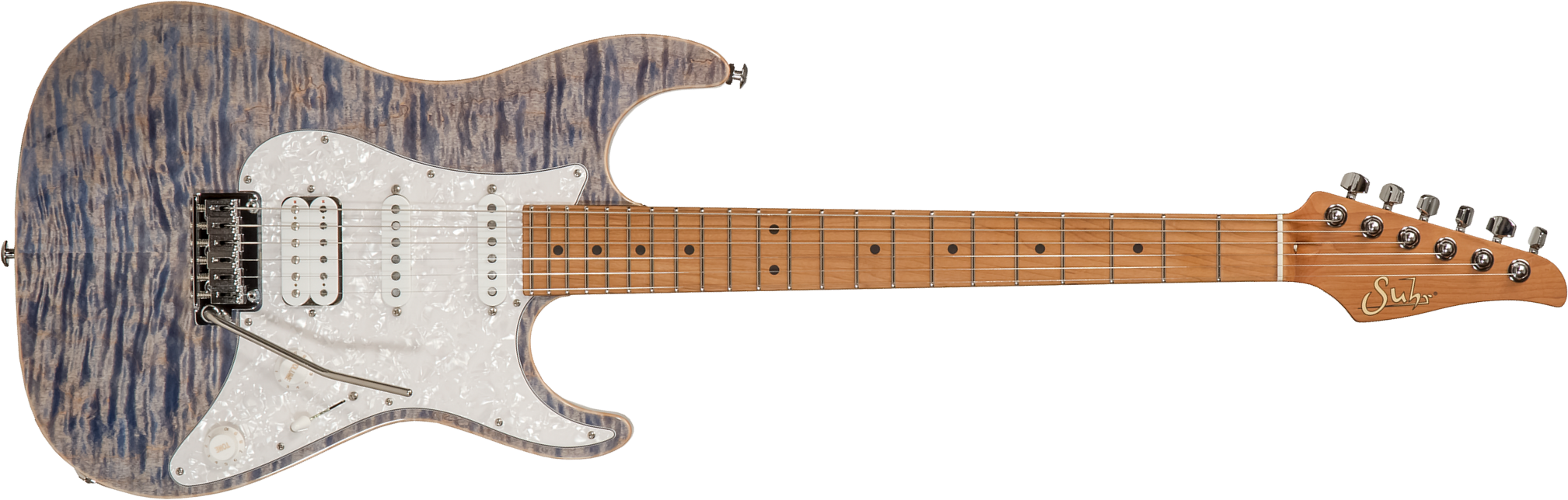 Suhr Standard Plus 01-stp-0047 Usa Hss Trem Mn #72739 - Trans Blue Denim Slate - Guitare Électrique Forme Str - Main picture