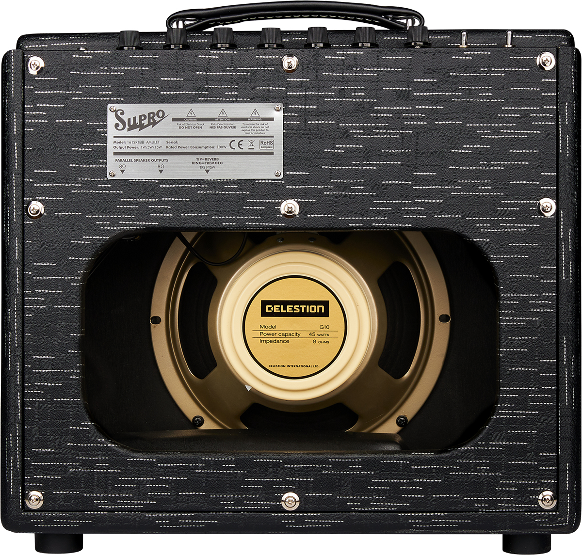 Supro Amulet 1x10 Combo 1/5/10w 1x10 6l6 Black & Black - Ampli Guitare Électrique Combo - Variation 2