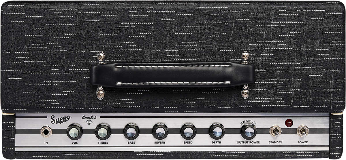 Supro Amulet 1x10 Combo 1/5/10w 1x10 6l6 Black & Black - Ampli Guitare Électrique Combo - Variation 3