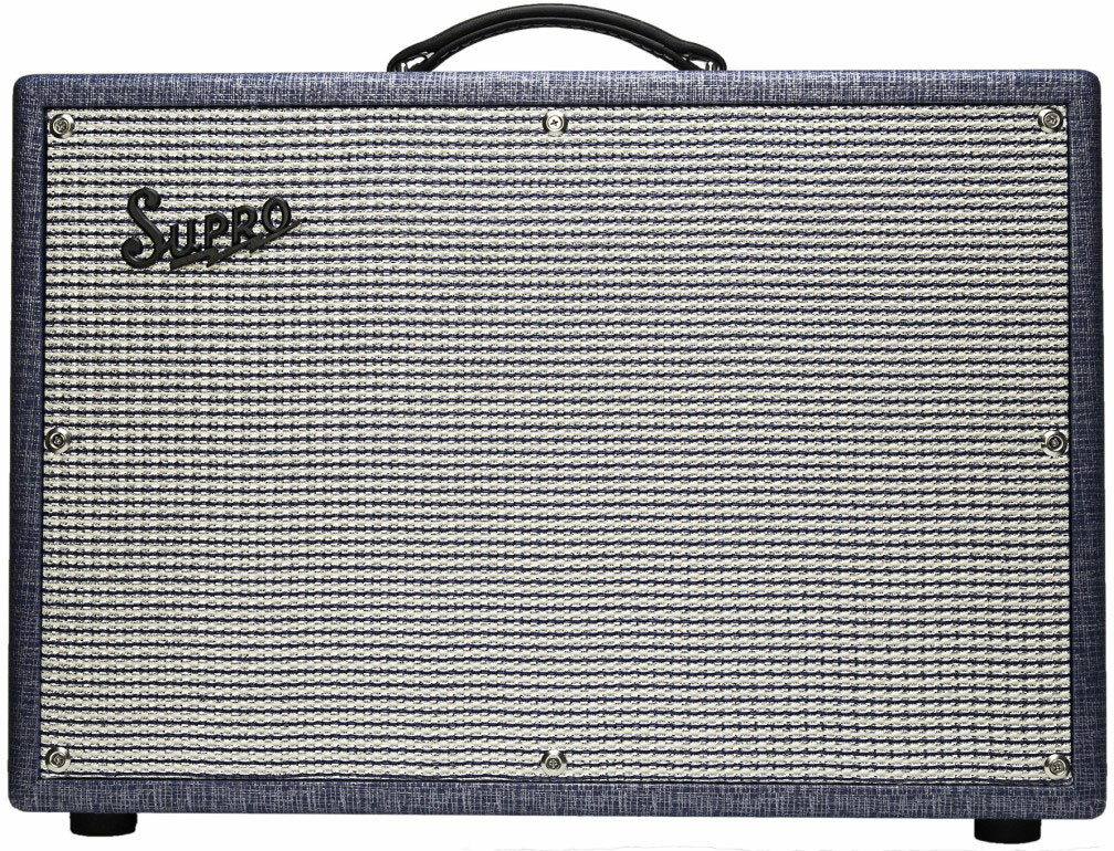 Supro 1648rt Saturn Reverb 15w 1x12 Blue Rhino Hide - Ampli Guitare Électrique Combo - Main picture