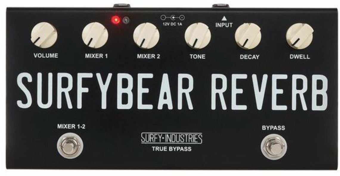 Surfy Industries Surfybear Compact Reverb Black - PÉdale Reverb / Delay / Echo - Main picture