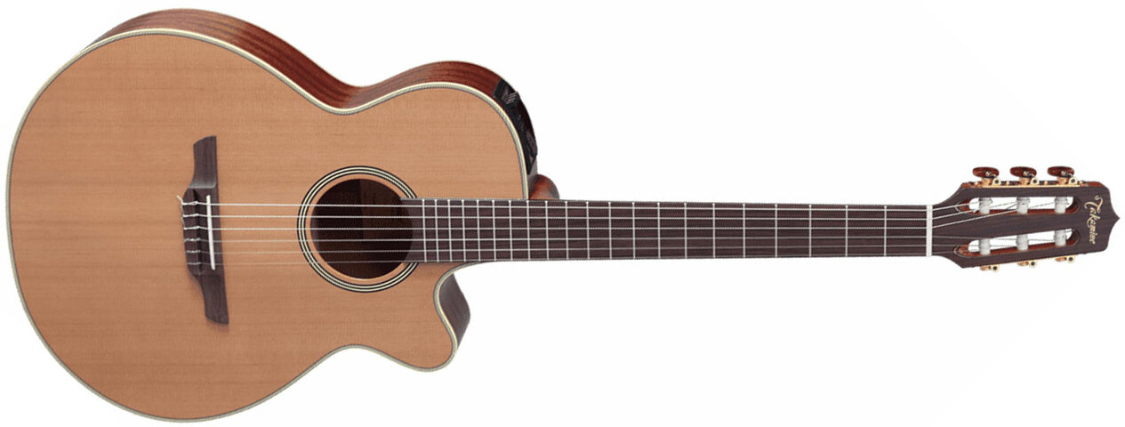 Takamine En60c Japan Fxc Concert Cw Cedre Sapele +etui - Natural - Guitare Classique Format 4/4 - Main picture